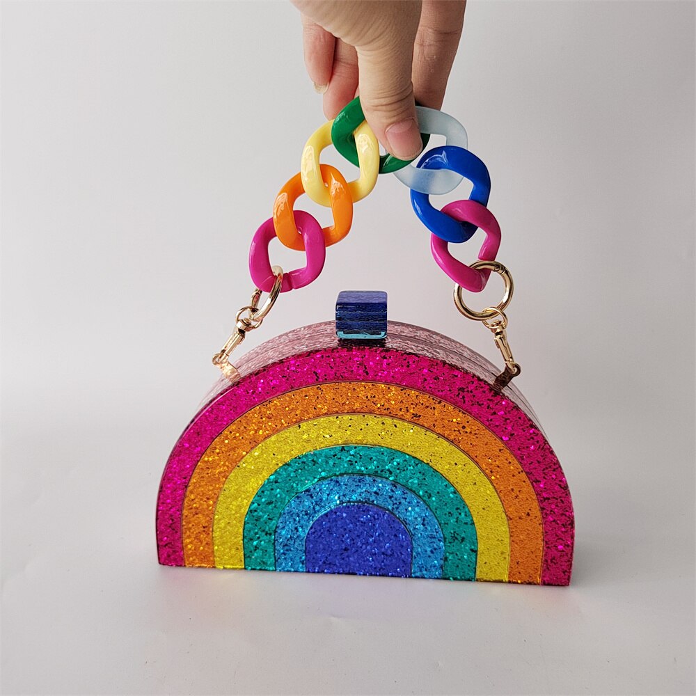 Rainbow Glitter Handbag