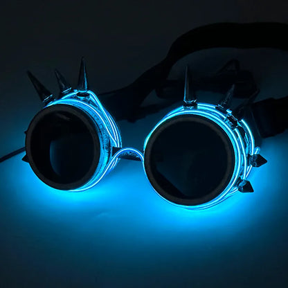 LED Liu Nai Steam Punk Luminous Glasses Novelty Lighting Fluorescent Party Props Neon Party Glasses Rave Accessories