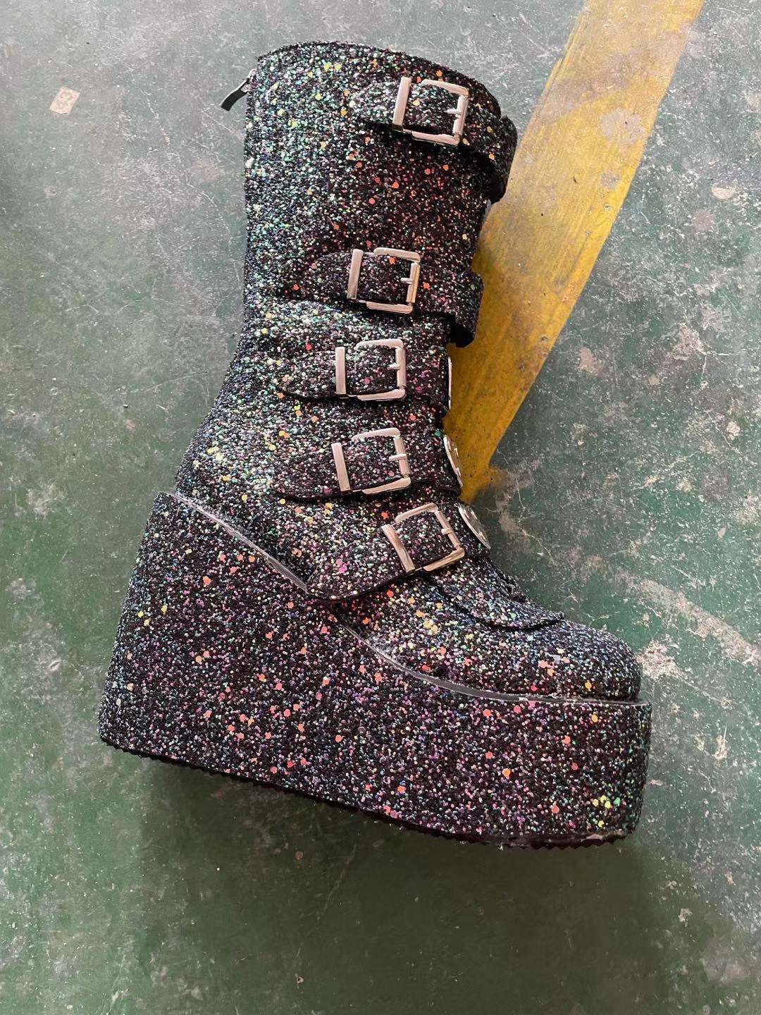 Glitter Platform Boots